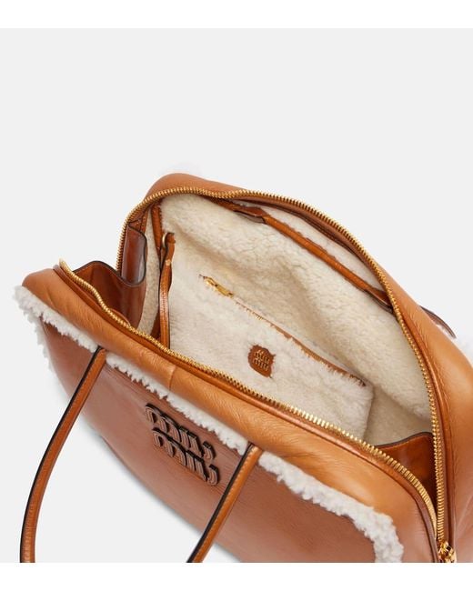 Miu Miu Brown Tote Beau Large Aus Leder