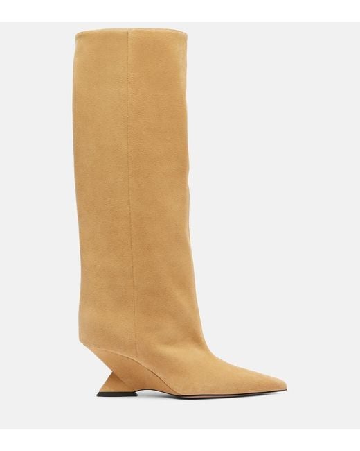 The Attico Natural Cheope 105 Suede Knee-High Boots