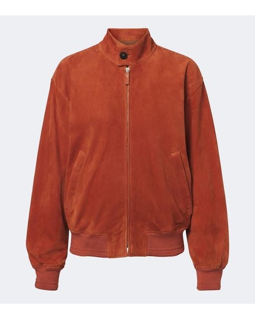 Tod's Red Suede Bomber Jacket