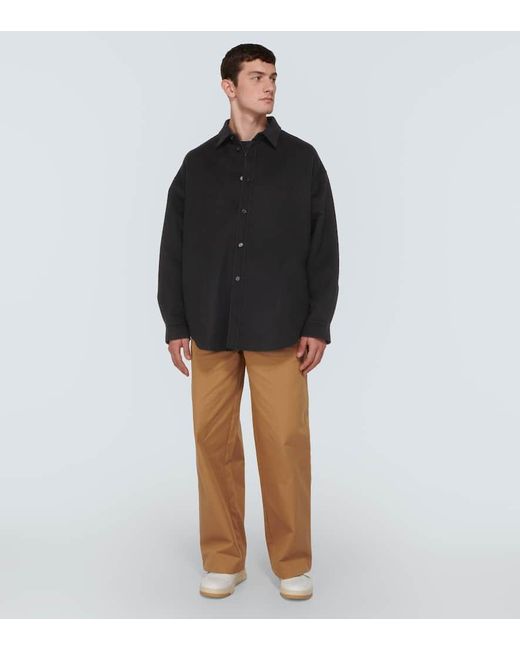 Camisa Detar de lana Acne de hombre de color Black