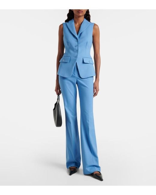 Veronica Beard Blue Benny Single-Breasted Vest