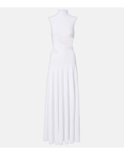 Alaïa White Turtleneck Maxi Dress