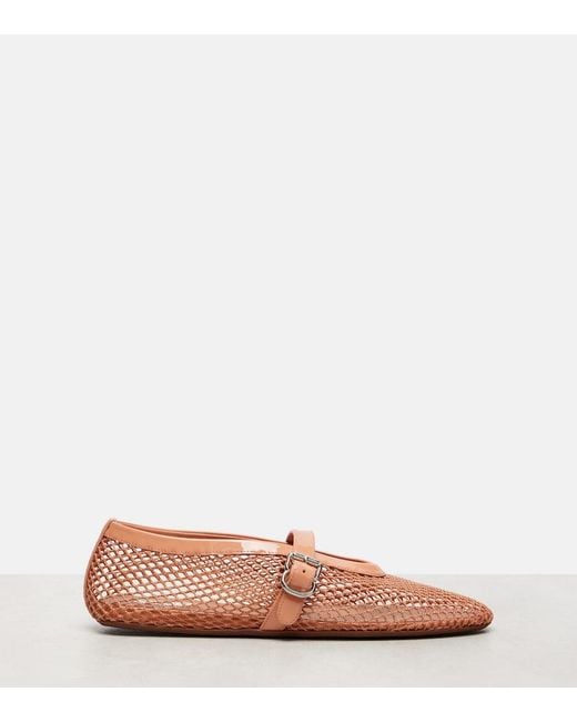Alaïa Pink Mesh Ballet Flats
