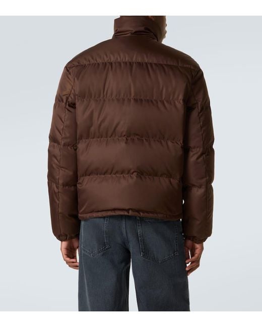 Prada Daunenjacke Aus Re-Nylon in Brown für Herren