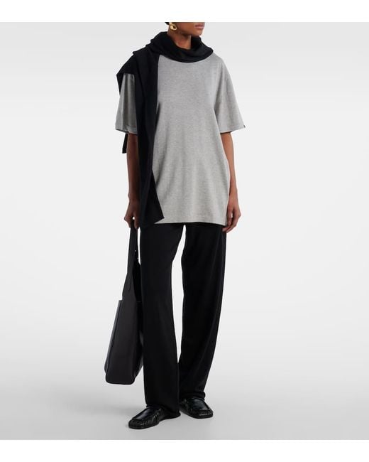 Extreme Cashmere Gray T-Shirt N°269 Rik Aus Baumwolle Und Kaschmir