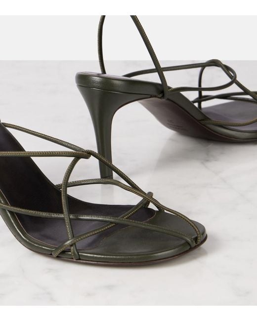 Khaite Metallic Loulou 75 Leather Sandals