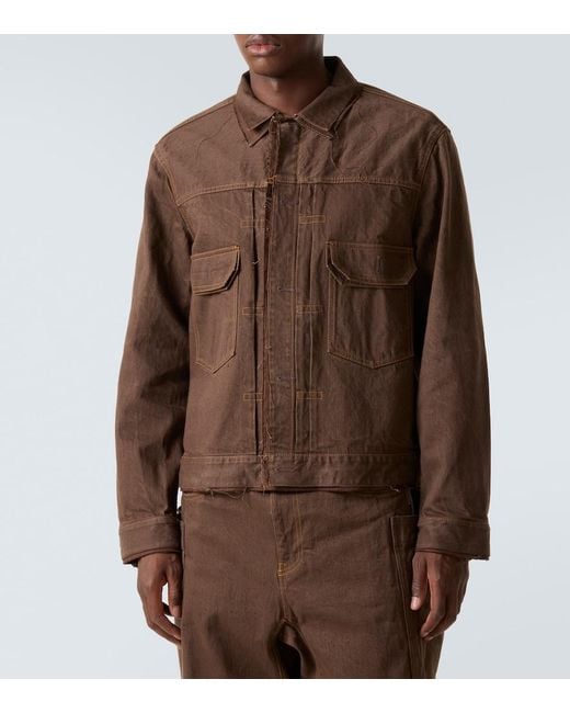 Sacai Brown Denim Jacket for men
