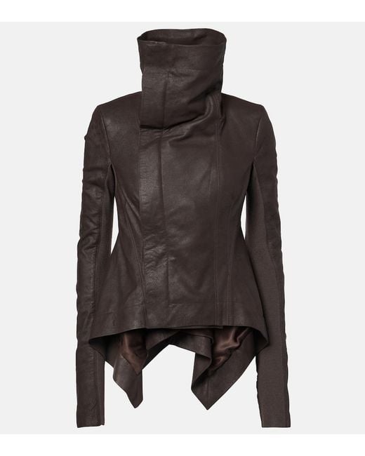 Rick Owens Naska Leather Biker Jacket in Black | Lyst UK