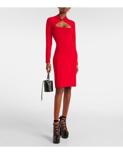 Vivienne Westwood Red Knitted Wool Midi Dress