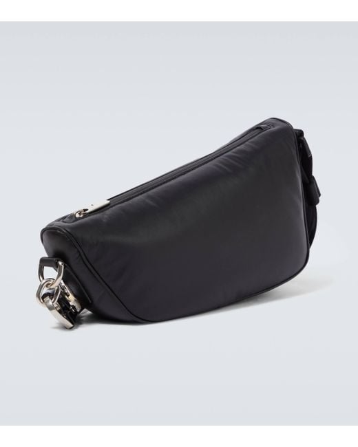 Burberry Black Shield Mini Leather Crossbody Bag for men