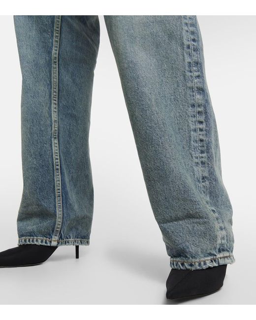Balenciaga Blue Mid-Rise Wide-Leg Jeans