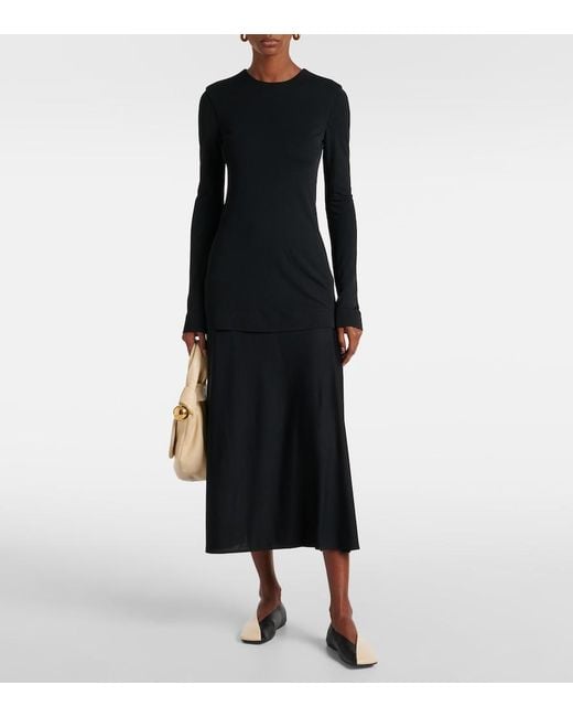 Jil Sander Black Layered Maxi Dress