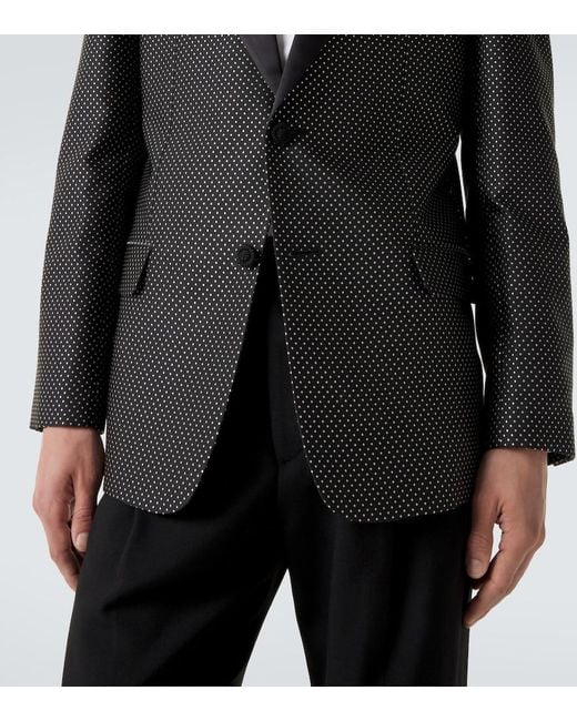 Valentino Black Polka-Dot Jacquard Tuxedo Jacket for men