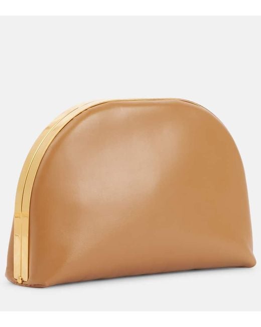 The Row Brown Sylvia Leather Clutch