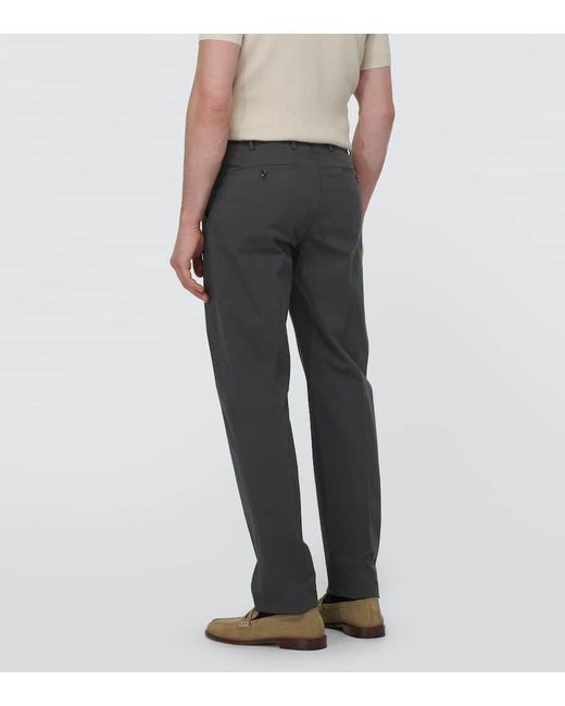 Incotex Gray Cotton Straight Pants for men