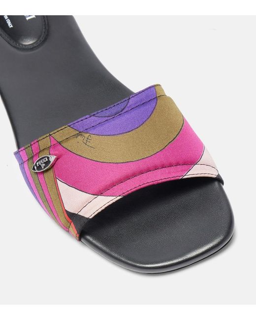 Emilio Pucci Multicolor Yummy Iride Silk Slides