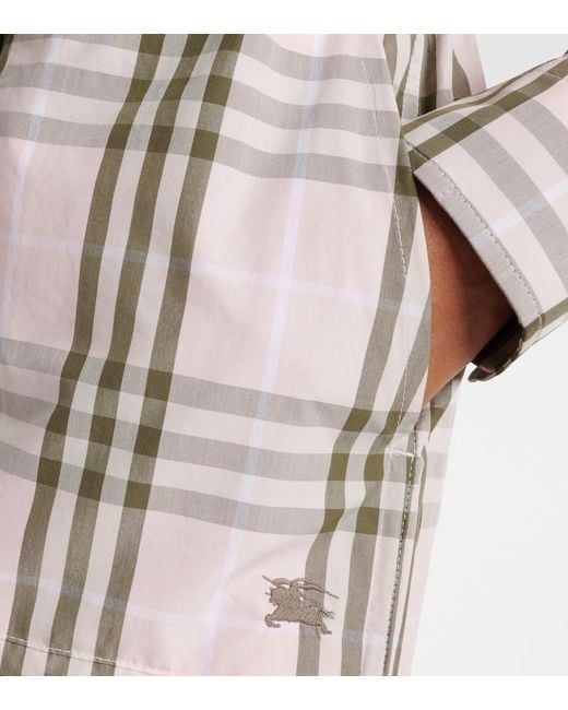 Burberry Natural Check Cotton Shorts