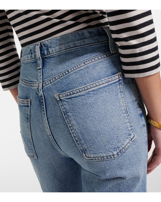Agolde Blue 90's Pinch Waist Crop Straight Jeans