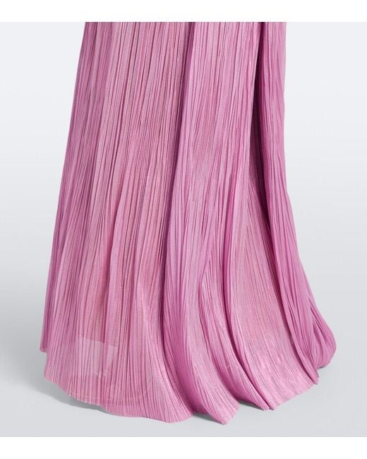 Maria Lucia Hohan Purple Kamina Metallic Silk Corset Gown
