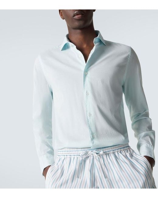Fedeli White Cotton-Blend Shirt for men