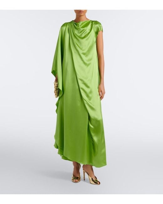 Roksanda Green Hiba Silk Satin Gown