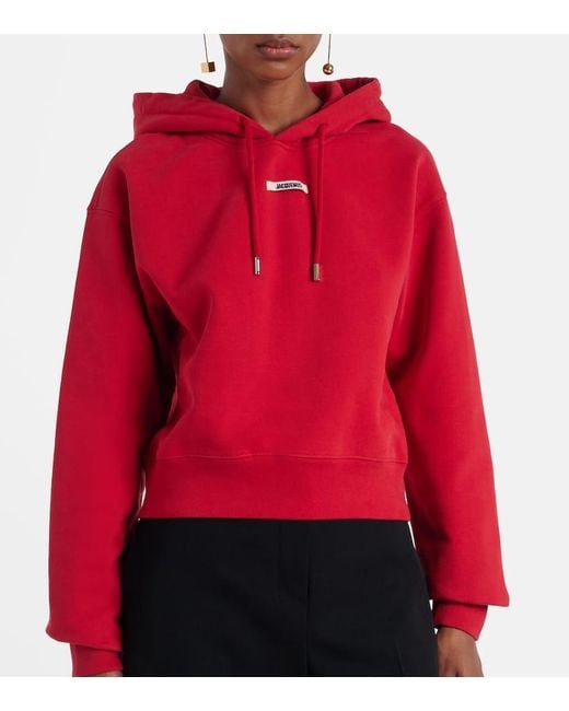 Felpa Con Cappuccio di Jacquemus in Red