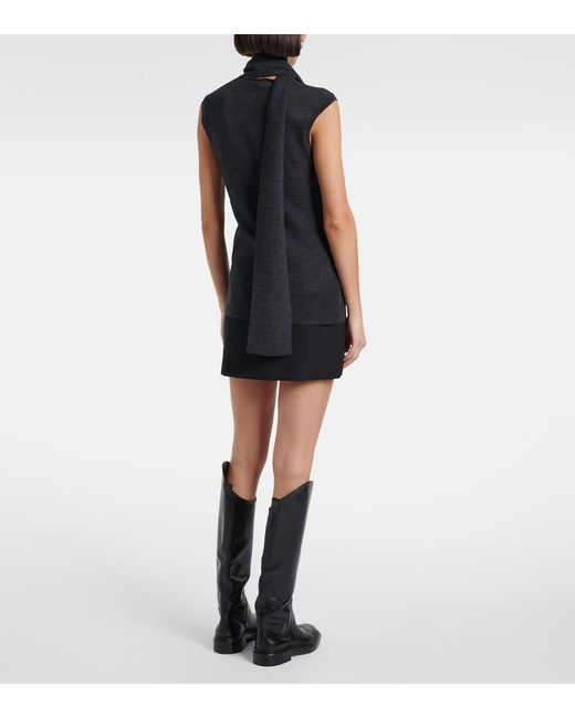 Totême Black Sash Wool-Blend Sweater
