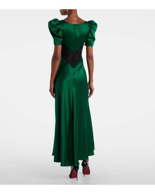Rodarte Green Cocktailkleid Aus Seide Mit Spitze