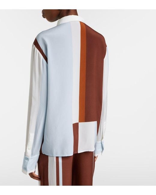 Sir Brown Marais Colorblocked Silk Shirt