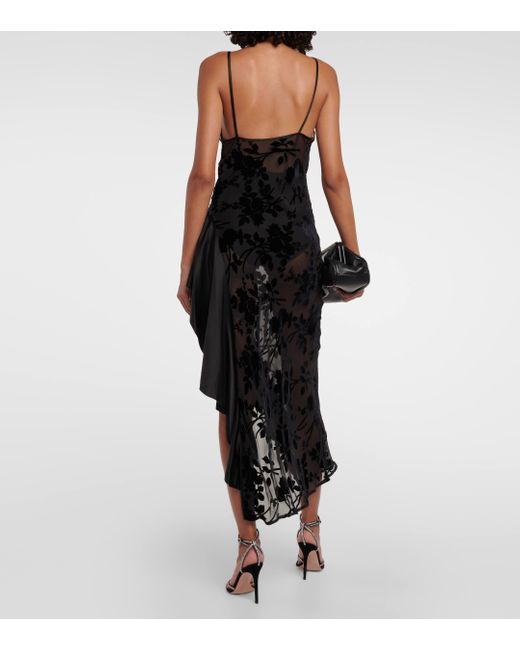 Rodarte Black Asymmetrical Bias Slip Dress
