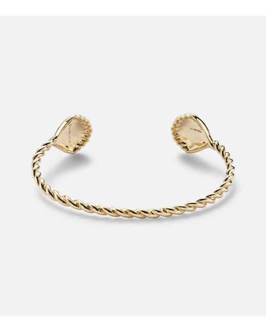 Yvonne Léon White Jonc Coquillage 18Kt Bracelet With Diamonds