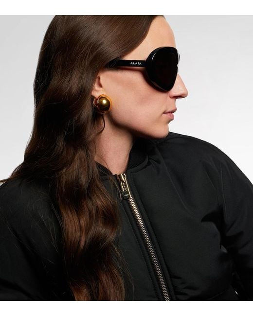 Alaïa Black Logo Oversized Sunglasses