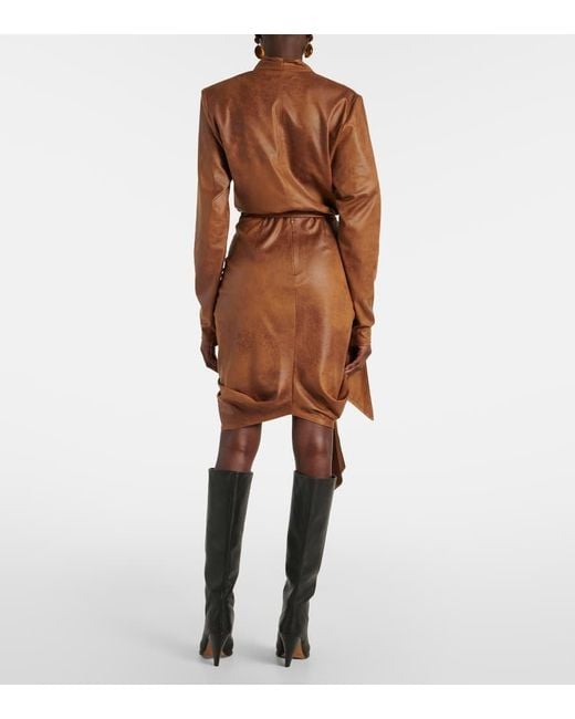 Isabel Marant Brown Aleora Draped Wrap Dress