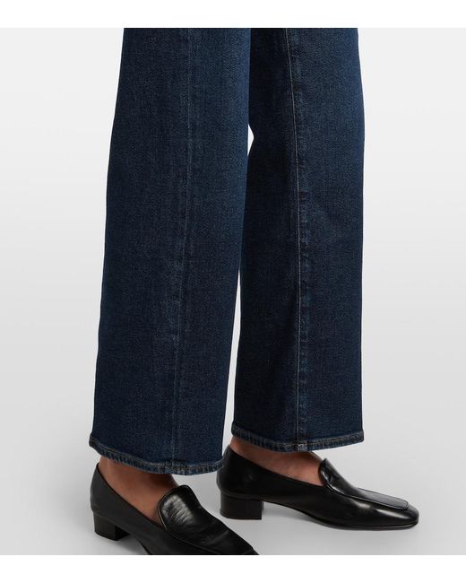 7 For All Mankind Blue Stovepipe Straight Mid-Rise Straight Jeans