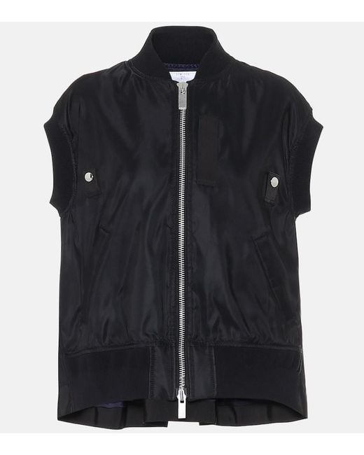 Sacai Black Nylon Vest
