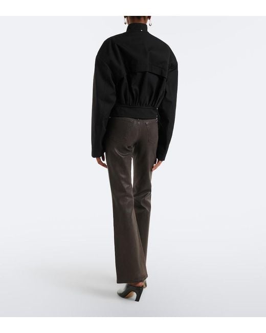 7 For All Mankind Black The Leggy Bootcut Coated Jeans