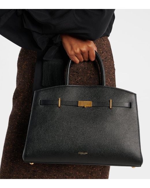 DeMellier London Black Hudson Medium Leather Tote Bag