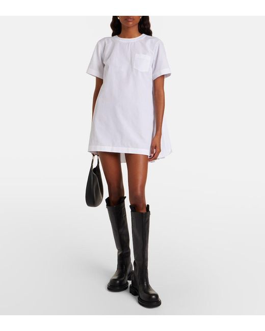 Sacai White Poplin Minidress