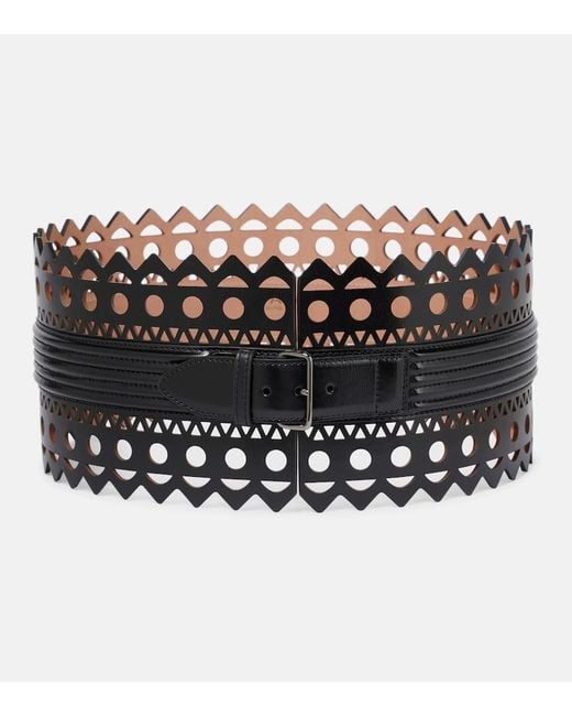 Alaïa Black Leather Corset Belt