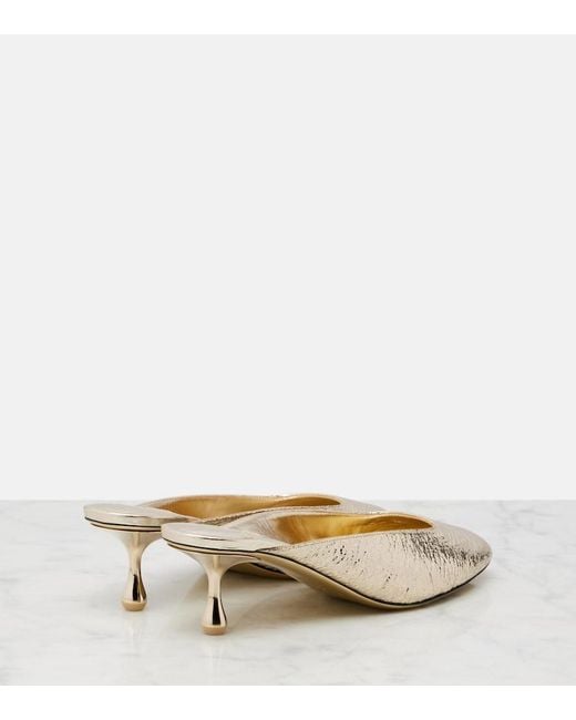 Jimmy Choo Natural Pixie 50 Metallic Mules