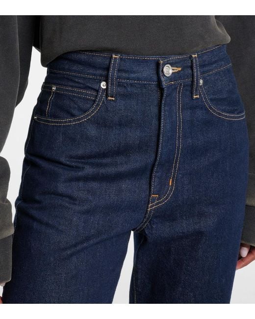 SLVRLAKE Denim Blue London High-Rise Straight Jeans