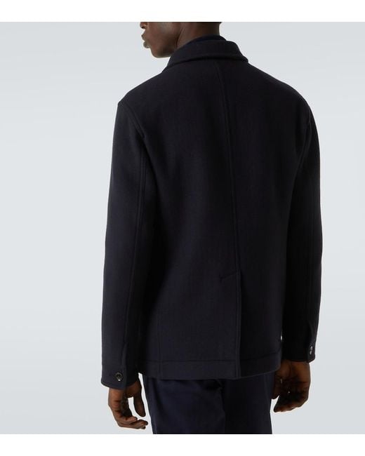 Tom Ford Blue Virgin Wool Coat for men