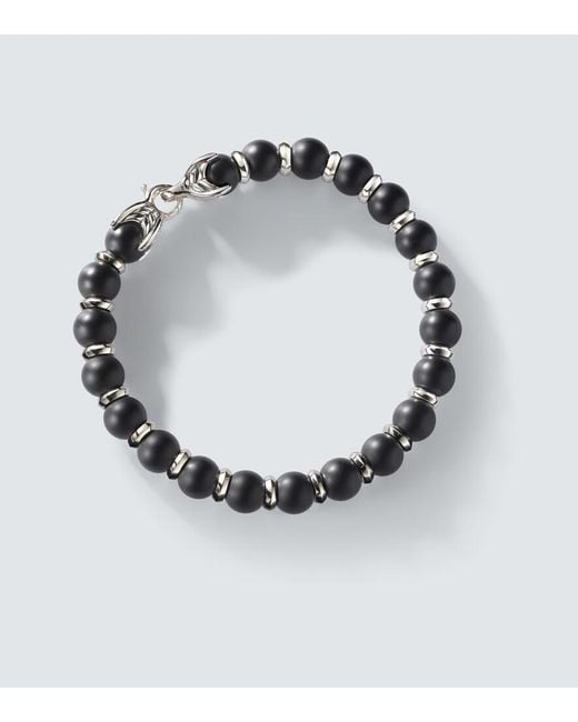 David Yurman Metallic Spiritual Beads Sterling Bracelet With Onyx for men