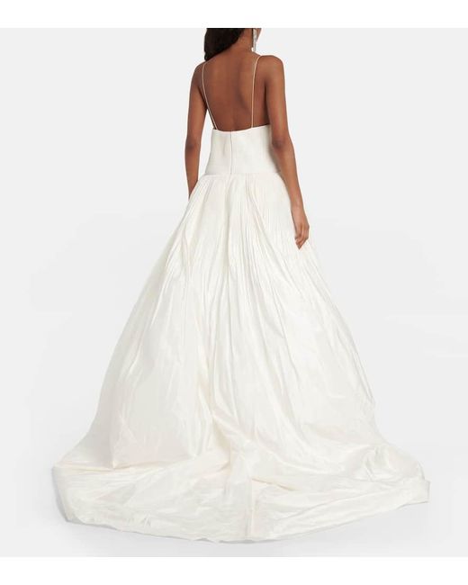 Danielle Frankel White Bridal Leith Silk Taffeta Gown