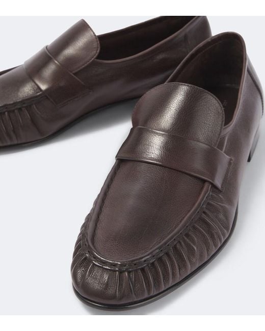 The Row Brown Soft Leather Loafers for men
