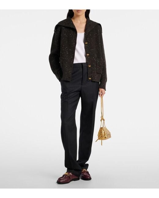 Bottega Veneta Concert Intrecciato Metallic Leather Pouch
