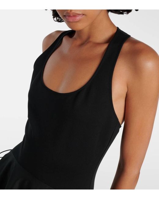 Abito Midi Con Scollo A Barchetta di Tory Burch in Black