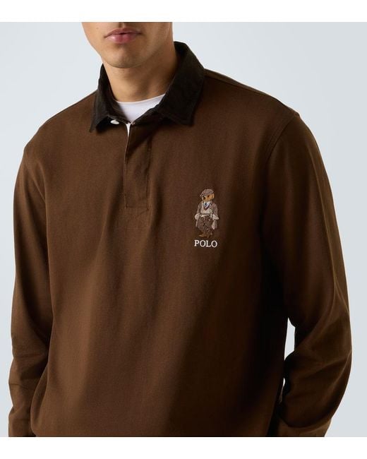 Polo Ralph Lauren Brown Polo Bear Cotton Polo Shirt for men