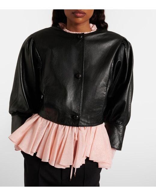Chloé Black Cropped Leather Jacket