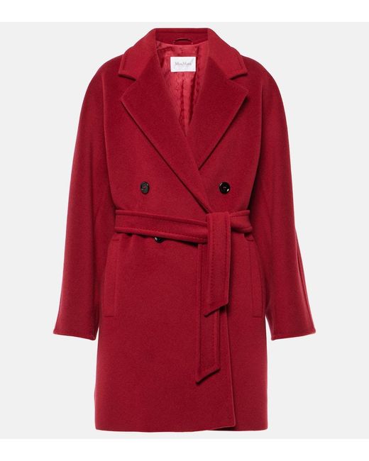 Max Mara Red Addurre Wool And Cashmere Coat